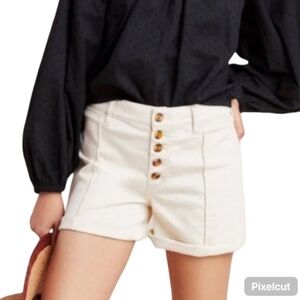 Anthropologie Pilcro and the Letterpress Slim Boyfriend Shorts Size 25 Cream